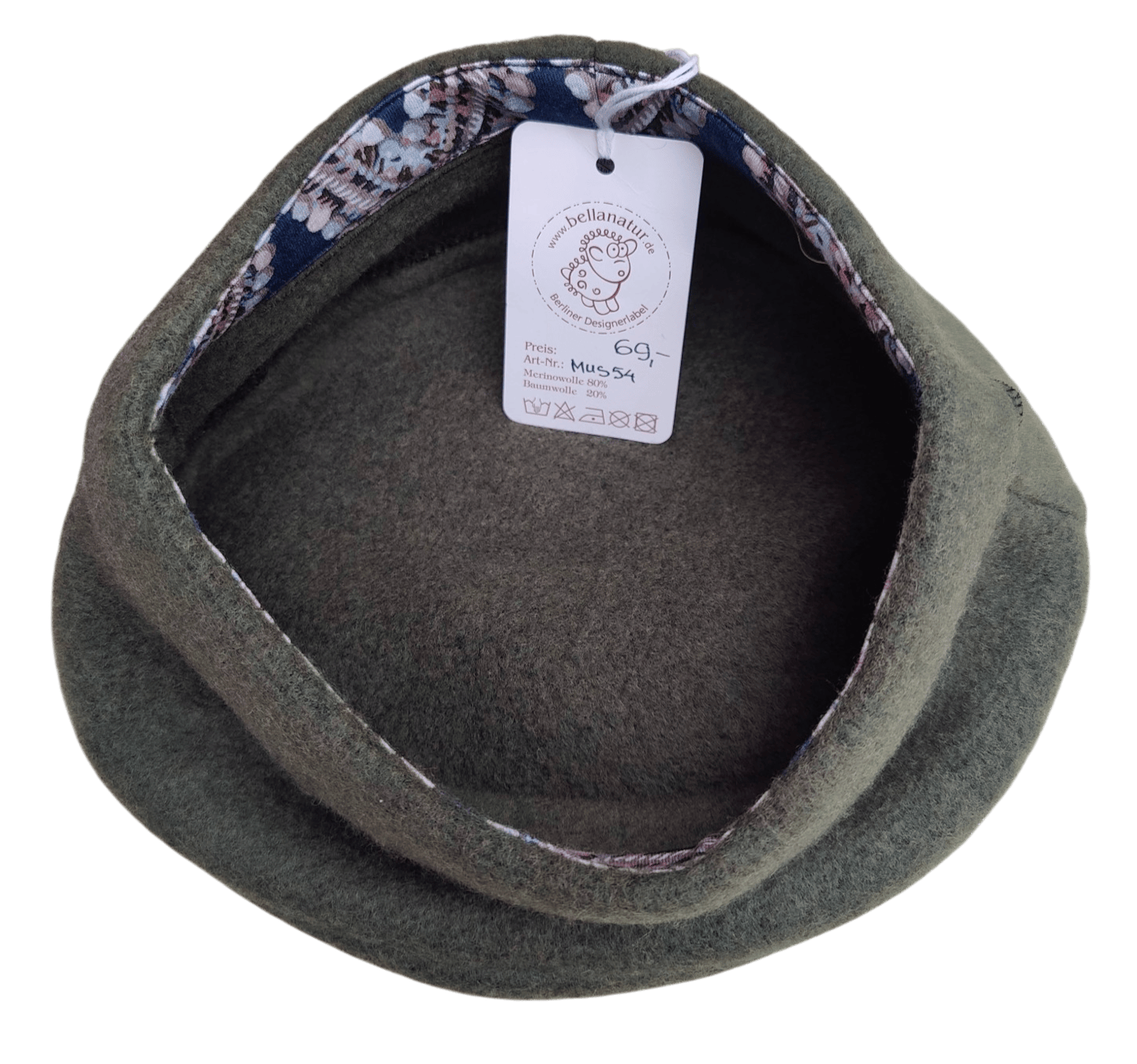 Merino Mütze olive bellanatur Berliner Modedesign