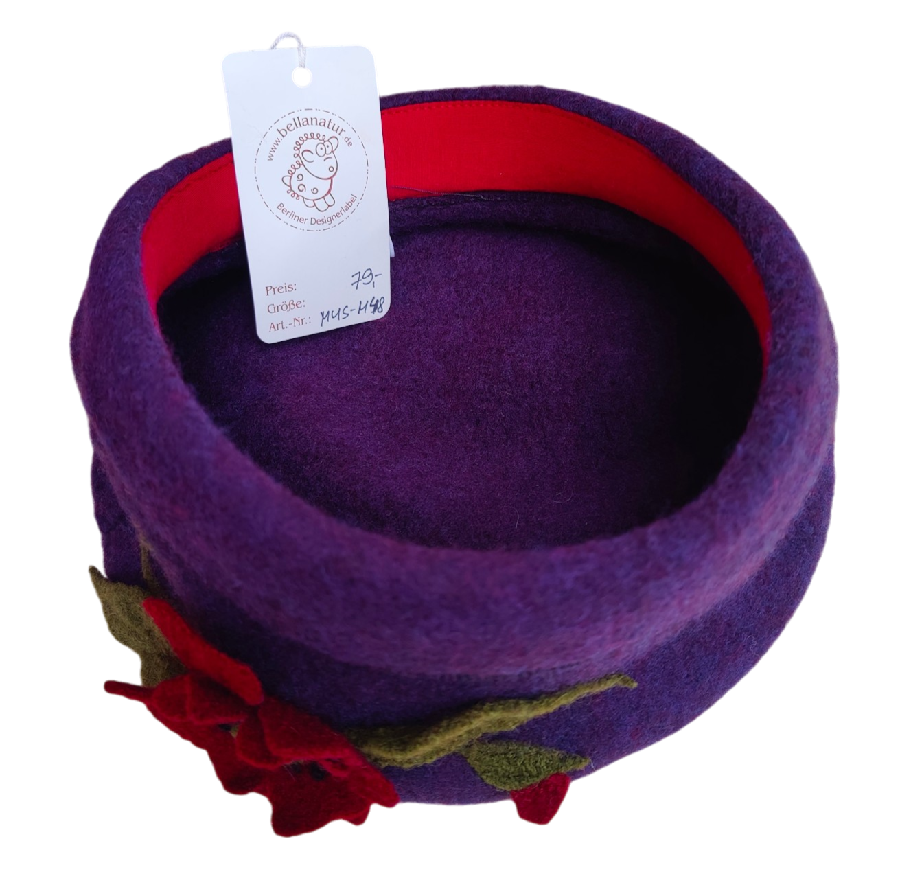 Merino Mütze lila blume